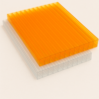 Поликарбонат сотовый листовой 3,7х2100х6000 мм янтарный 25%