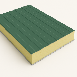 Стеновая сэндвич-панель с минеральной ватой 80 мм RAL 1018 в наличии в Смоленске